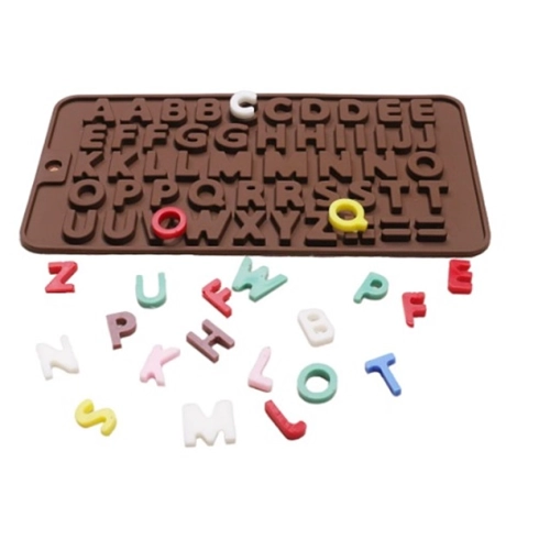 Forma silikonowa ozdoby na tort do czekoladek masy lukru alfabet literki